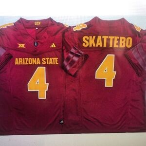 😇Cam Skattebo Stitched Maroon Jersey Vapor Red😛